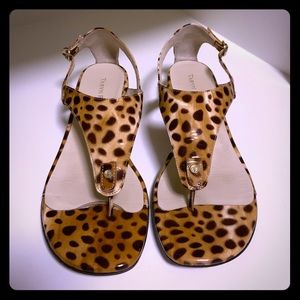 Taryn Rose Patent Leather Cheetah Sandals